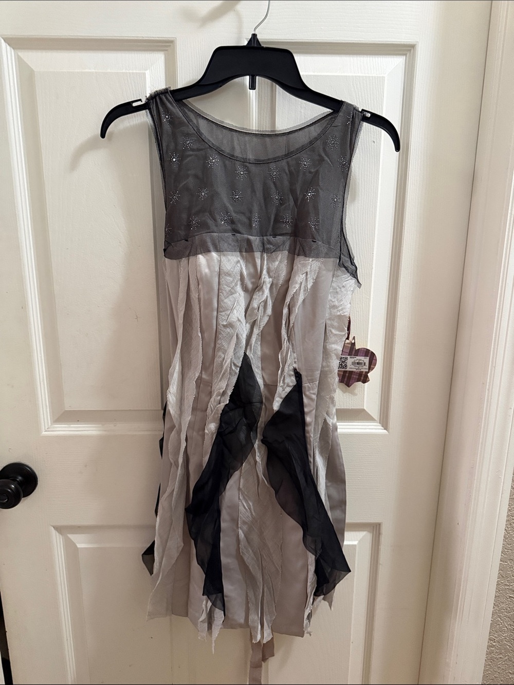 Vera Wang Silver and Black Midi Dress